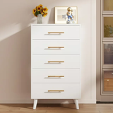 Dresser for Bedroom Clearance, Lofka 5 Drawers Dresser Gold Metal Handle, Wood Storage Cabinet
