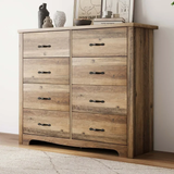 8 Drawer  Double Dresser, Wood Storage Cabinet