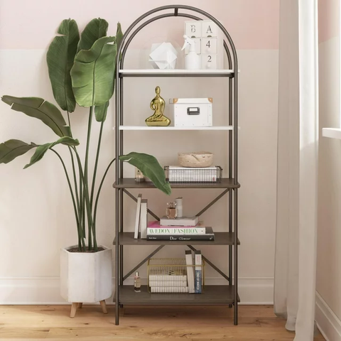 Vivinne 5 Shelf Bookcase, Gray Oak