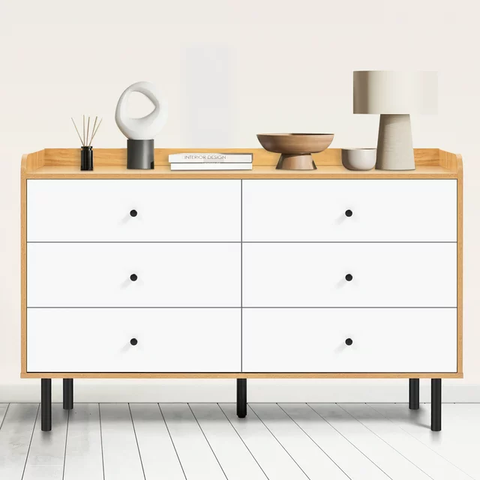 White Dresser for Bedroom, 6 Drawer Dresser, Modern Chest