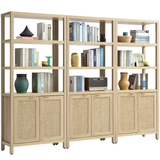 5 Tier Bookshelf Set of 3, Farmhouse 5 Shelf Bookcase with Doors Library Storage Cabinet