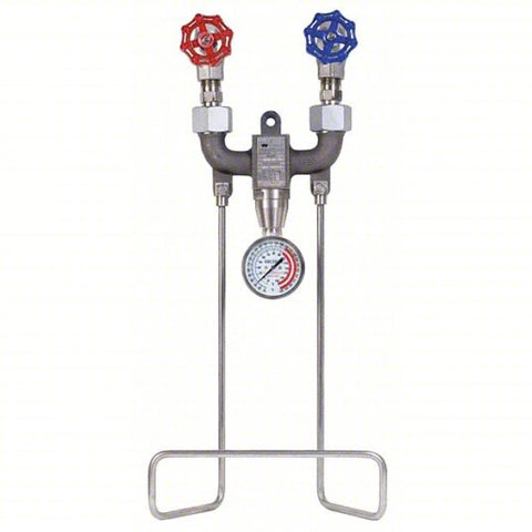 Hose Station: 3/4 in Pipe Size, FNPT x FNPT, 10 in Lg, 18 in Ht, Stainless Steel