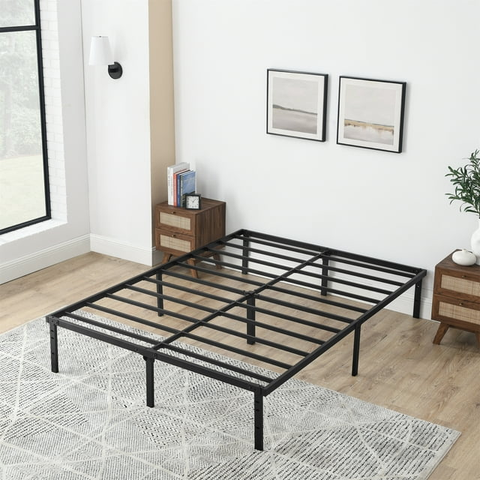 14" Heavy Duty Steel Slat Platform Bed Frame