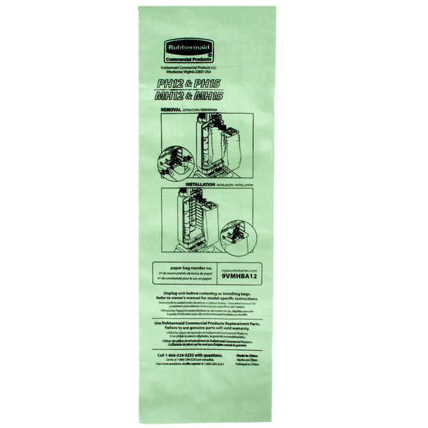 Rubbermaid FG9VMHBA12 Vacuum Bag for 12" and 15" Upright Vacuums 10