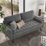 Brumback 69.7'' Velvet Square Arms CAL117 Compliant Sofa