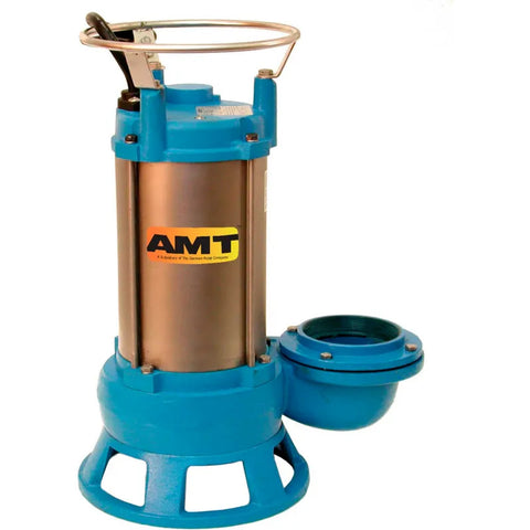 AMT 5767-95 CI Submersible Shredder Sewage Pump, Double Mechanical Seal, 4" Out, 5 hp, 3 Phs Motor