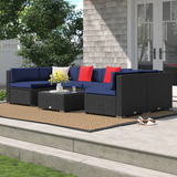 Merton 7-Piece Patio Furniture Sets Outdoor Rattan Conversation Sets