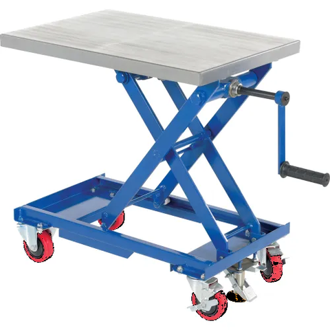 Mobile Hand Crank Mechanical Scissor Lift Table CART-330-M 330 Lb. Capacity - 27 x 17 Platform