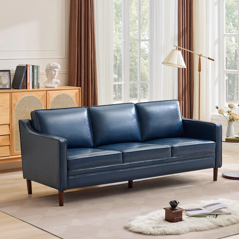 Azleigh 80.31'' Faux Leather Square Arm Sofa