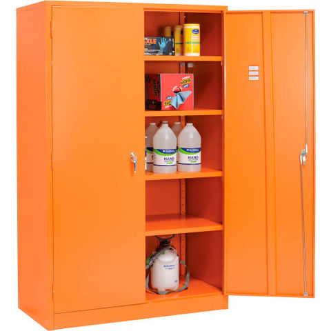 Emergency Preparedness Cabinet, 48"Wx24"Dx78"H, Orange, Unassembled