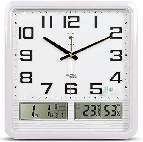 20 Inch Wall Clock with Calendar and Date Display, Silent Sweep Quartz Movement, Large Easy to Read