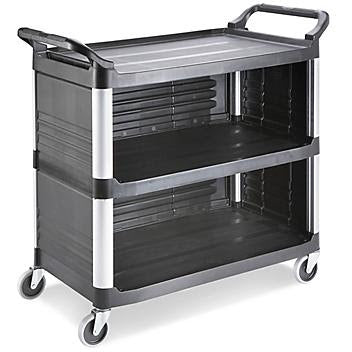 Enclosed Service Cart - 41 x 20 x 38", Black