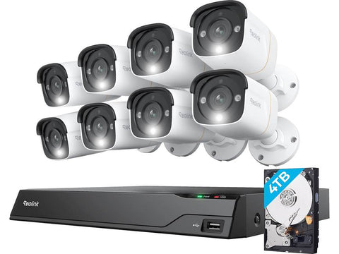 Reolink NVS16-12MB8 Video surveillance system with 4TB NVR and eight weather-resistant UHD bullet cameras