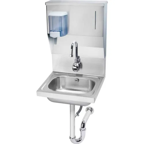 HS-13 16" Wide Hand Sink With Electronic Faucet, Soap And Towel Dispenser
