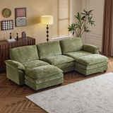 Karl Home -120 in. W Pillow Top Arm Double-layer Cushion Chenille Sofa