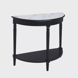 Provencal Countryside Semi-Circular Entryway Table with Lower Shelf