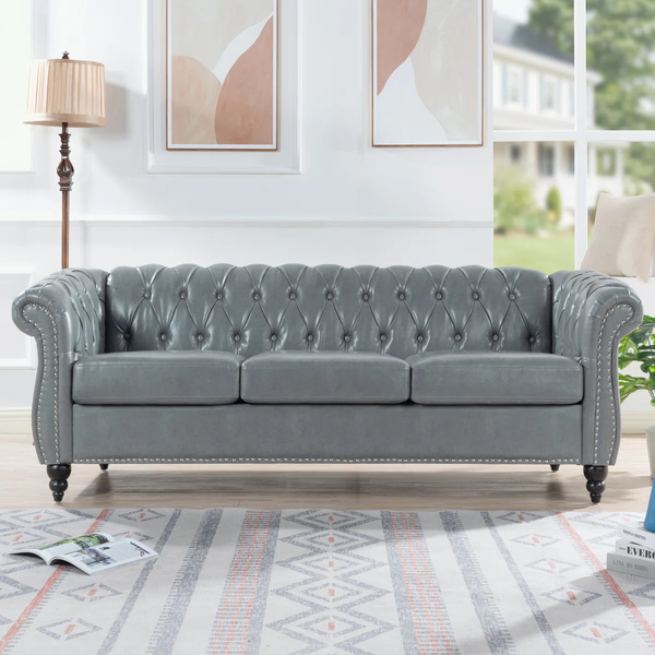 Bushea 84'' Faux Leather Sofa – ADVANCED SOLUTIONS DISPLAY