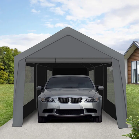 10 ft. W x 20 ft. D Galvanized Steel Garage Shed