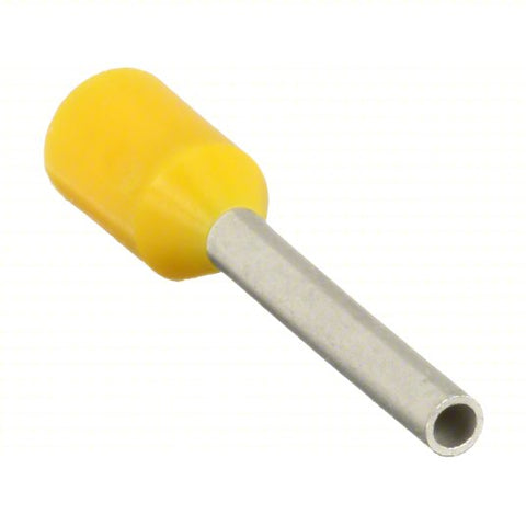 PANDUIT Ferrule: Yellow, Polypropylene, 24 AWG – 24 AWG Wire Size Range, 500 PK