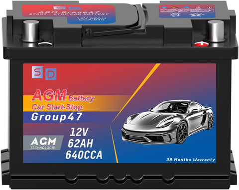 TPE AGM Car Battery Group 47 Start-Stop Car Battery