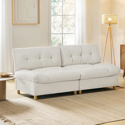 Bauch Modern 81"Wide Upholstered Tufted Back Loveseat Sofa With 2 Usb Charging Ports