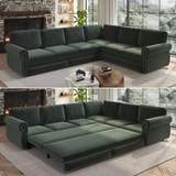 Oversize Convertible 118 in. Chenille Sectional Sofa