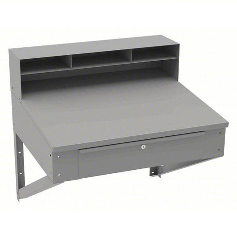 TENNSCO Wall Hanging Foreman's Desk: 34 1/2 in Overall Wd, 17 1/2 in Overall Ht, 29 in Overall Dp