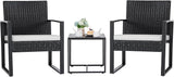 Flamaker Patio Set Outdoor Wicker Furniture, Modern Bistro Set with Rattan Chair and Coffee Table for Yard