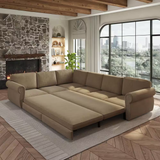 Oversize Convertible 118 in. Chenille Sectional Sofa
