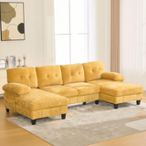 KTMBDW Modular Sectional Sofa, U-shaped Sofa Chenille Couch with Dual Chaise Lounges