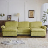 120'' W Double Layer U-shaped Cushion Cloud Comfy Couch