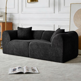 MAYEERTY 70 In 2 SeaterModern Velvet Loveseat Sofa with Throw Pillows Compact Space-Saving Couch