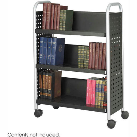 Single Sided 3 Shelf Book Cart