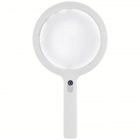 WALDMANN Handheld Magnifier: LED, 8000 lux @ 0.15 m, 6500K, 95 Color Rendering Index, 7 W Watt, 1.9x