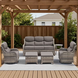 Opohoro Outdoor Swivel Rocker Patio Chairs Set with 6 inch Thick Cushions, High Back Wicker Outdoor Patio Furniture Set