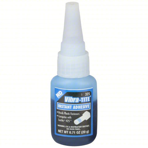 VIBRA-TITE Plastic Threadlocker: 325, Blue, 0.06 fl oz, Bottle