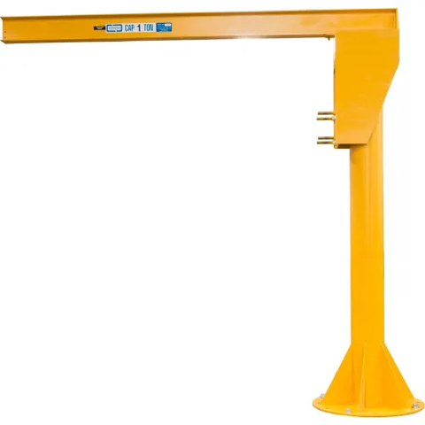 Contrx Heavy Duty Floor Mounted Jib Crane, 6000 Lb. Capacity, 10' Under Beam Height, 8' Span