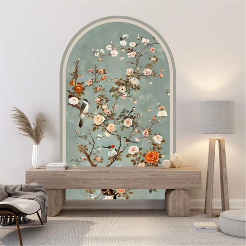 Botanical Peel And Stick Removable Extra Large Chinoiserie Accent Decal