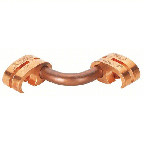 Grounding Connector: 1/2 in to 5/8 in Rod/#3 to #4 Rebar, 2 Grounding Wires, Copper