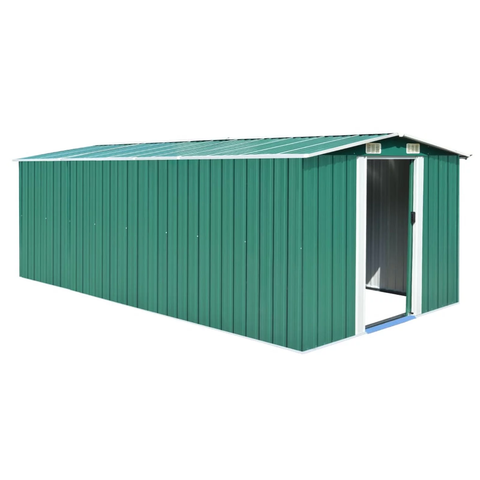 Gecheer Garden Shed 101.2" x 192.5" x 71.3" Metal Green