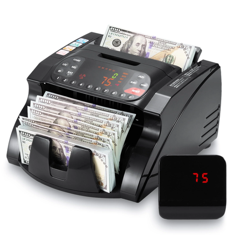 Naipo Money Counter Machine Automatic Advanced Counterfeit 1000 Bills Per Min, Black