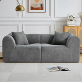 MAYEERTY 70 In 2 SeaterModern Velvet Loveseat Sofa with Throw Pillows Compact Space-Saving Couch