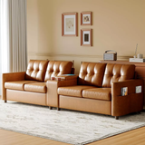 115" Faux Leather 4-Seat Sectional Sofa