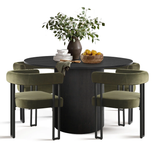 Set of 4 Upholstered 18.5" Seat Height Velvet Kitchen Dining Armchair (Set of 4)