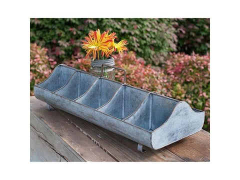 Steel Metal Country Garden Planter Feed Trough Caddy