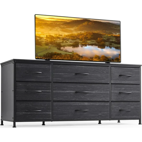 Wide Dresser TV Stand with 9 Drawers
