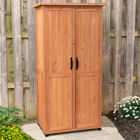 Leisure Season 3 ft. W x 2 ft. D Solid Wood Vertical Tool Shed