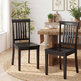 Tanvier Slatted Back Dining Chair Solid Wood Side Chair (Set of 2)