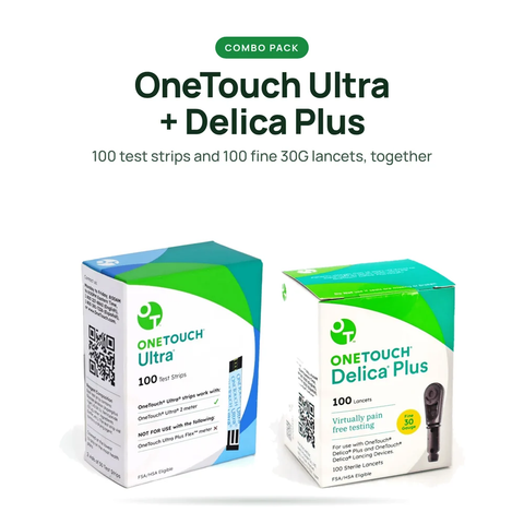OneTouch Ultra and Delica Plus 30G Lancet Combo (100 Strips, 100 Lancets)
