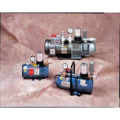 Ambient Air Pump: 0 to 10 cfm, 0 to 15 psi, 3/4 hp Horsepower, Hansen, Allegro 9821, 2 Respirators